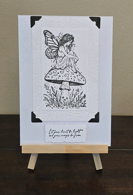 Let your heart be light and your wings be free (Handmade Greeting Card)